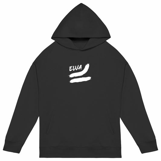 ELVA - Sweat capuche Logo brush white Oversize